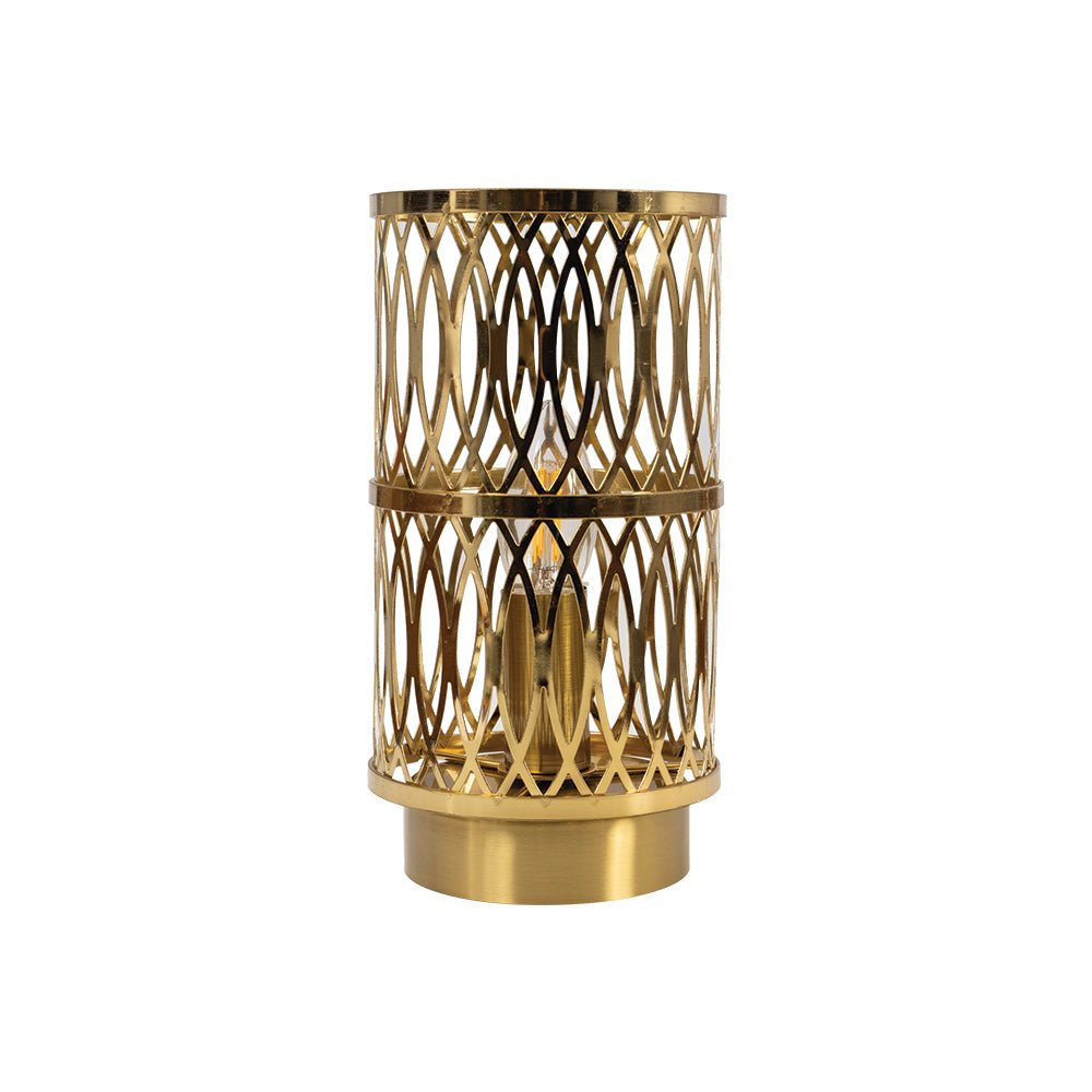 Oaks Lighting - Camena Switched Table Lamp With Metal Framework - Luminosity Designs Ltd