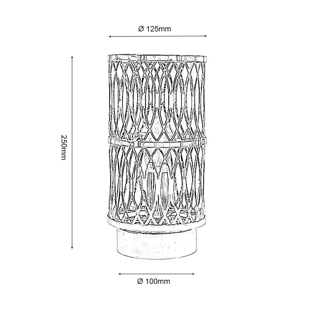 Oaks Lighting - Camena Switched Table Lamp With Metal Framework - Luminosity Designs Ltd