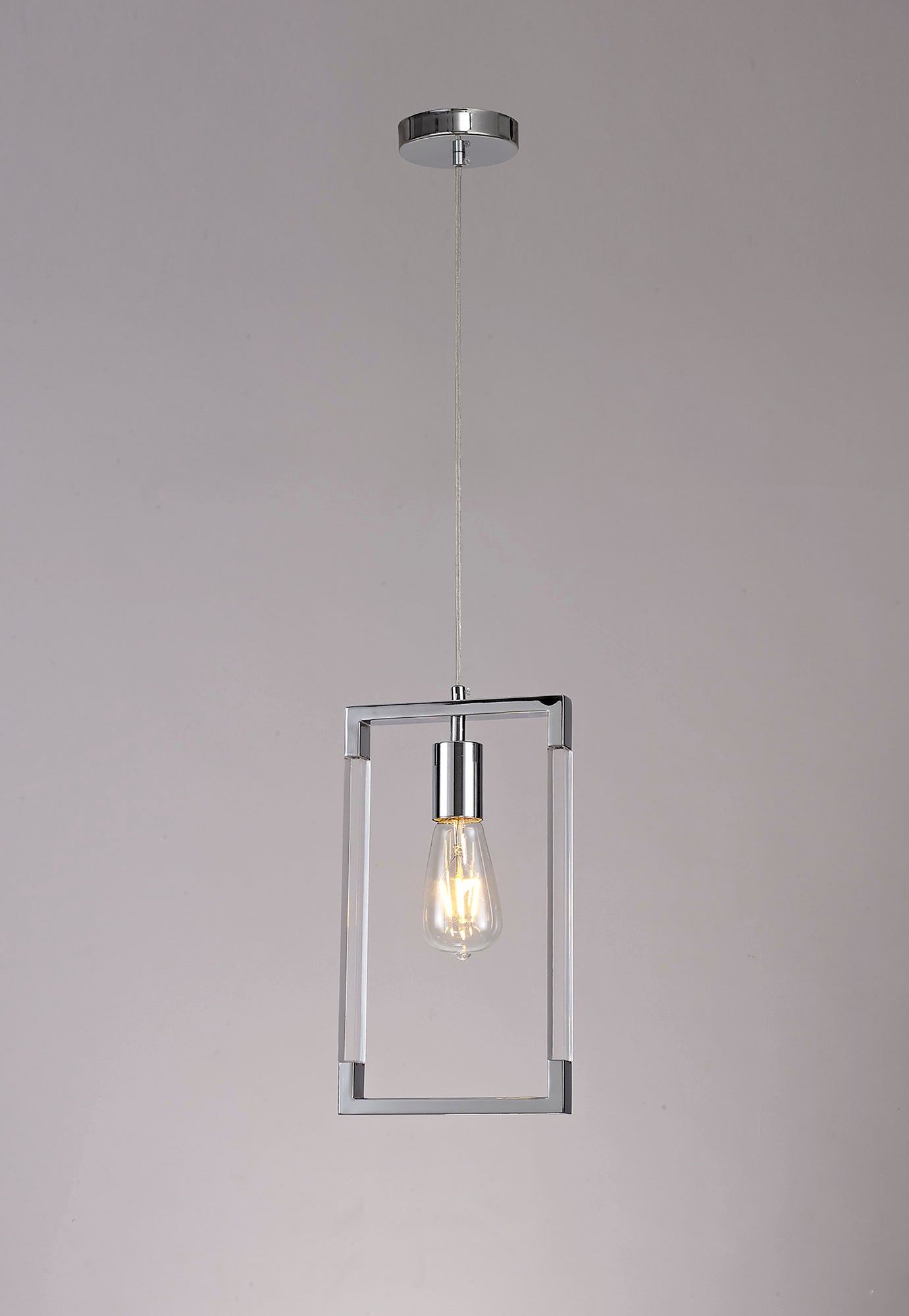 Diyas Canto Rectangle Single Pendant 1 Light