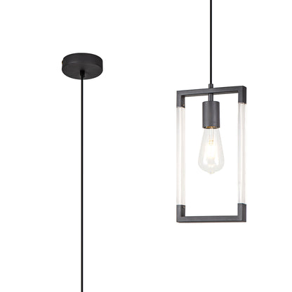 Diyas Canto Rectangle Single Pendant 1 Light