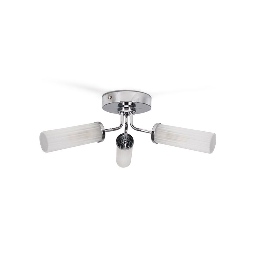 lse - Canya IP44 Bathroom Rated 3 Armed Semi Flush Ceiling Fitting with Glass Shades - Luminosity Designs Ltd