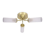 lse - Canya IP44 Bathroom Rated 3 Armed Semi Flush Ceiling Fitting with Glass Shades - Luminosity Designs Ltd