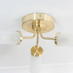 lse - Canya IP44 Bathroom Rated 3 Armed Semi Flush Ceiling Fitting with Glass Shades - Luminosity Designs Ltd