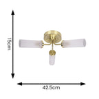 lse - Canya IP44 Bathroom Rated 3 Armed Semi Flush Ceiling Fitting with Glass Shades - Luminosity Designs Ltd