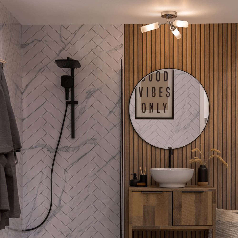 lse - Canya IP44 Bathroom Rated 3 Armed Semi Flush Ceiling Fitting with Glass Shades - Luminosity Designs Ltd