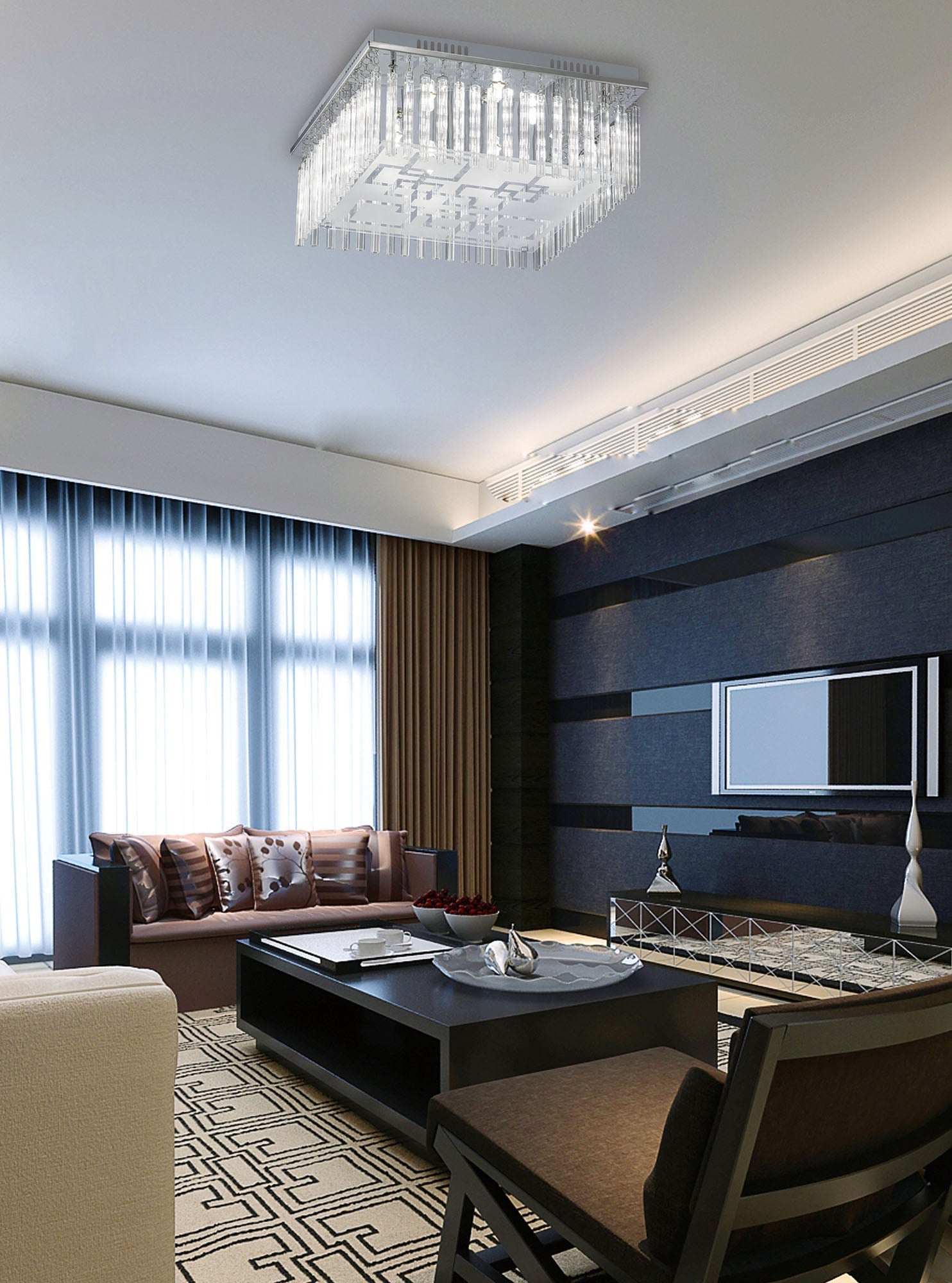 Diyas - Capella Large Square Ceiling - Luminosity Designs Ltd