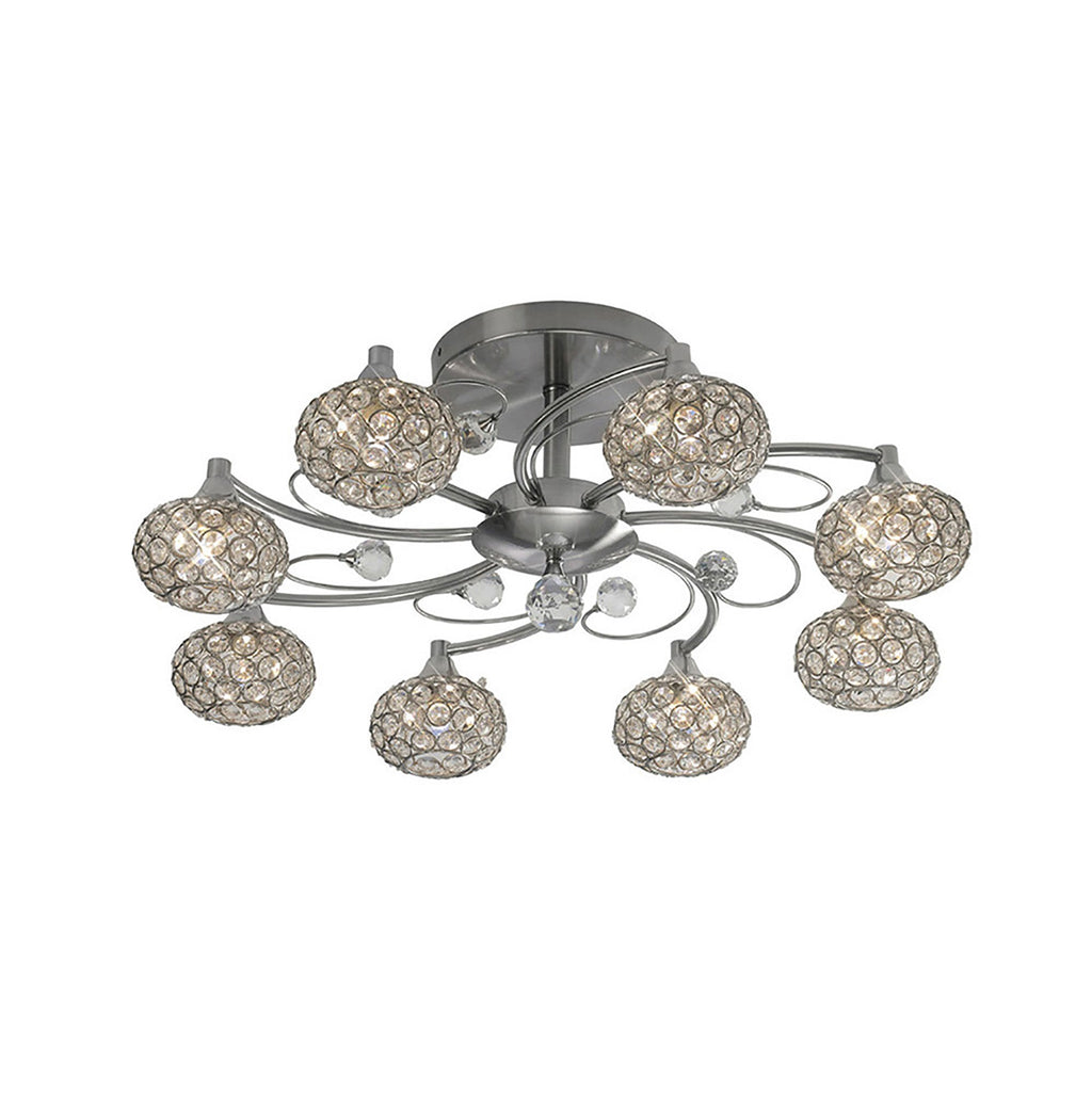 Diyas - Cara Large Semi Fush Ceiling Light - Luminosity Designs Ltd