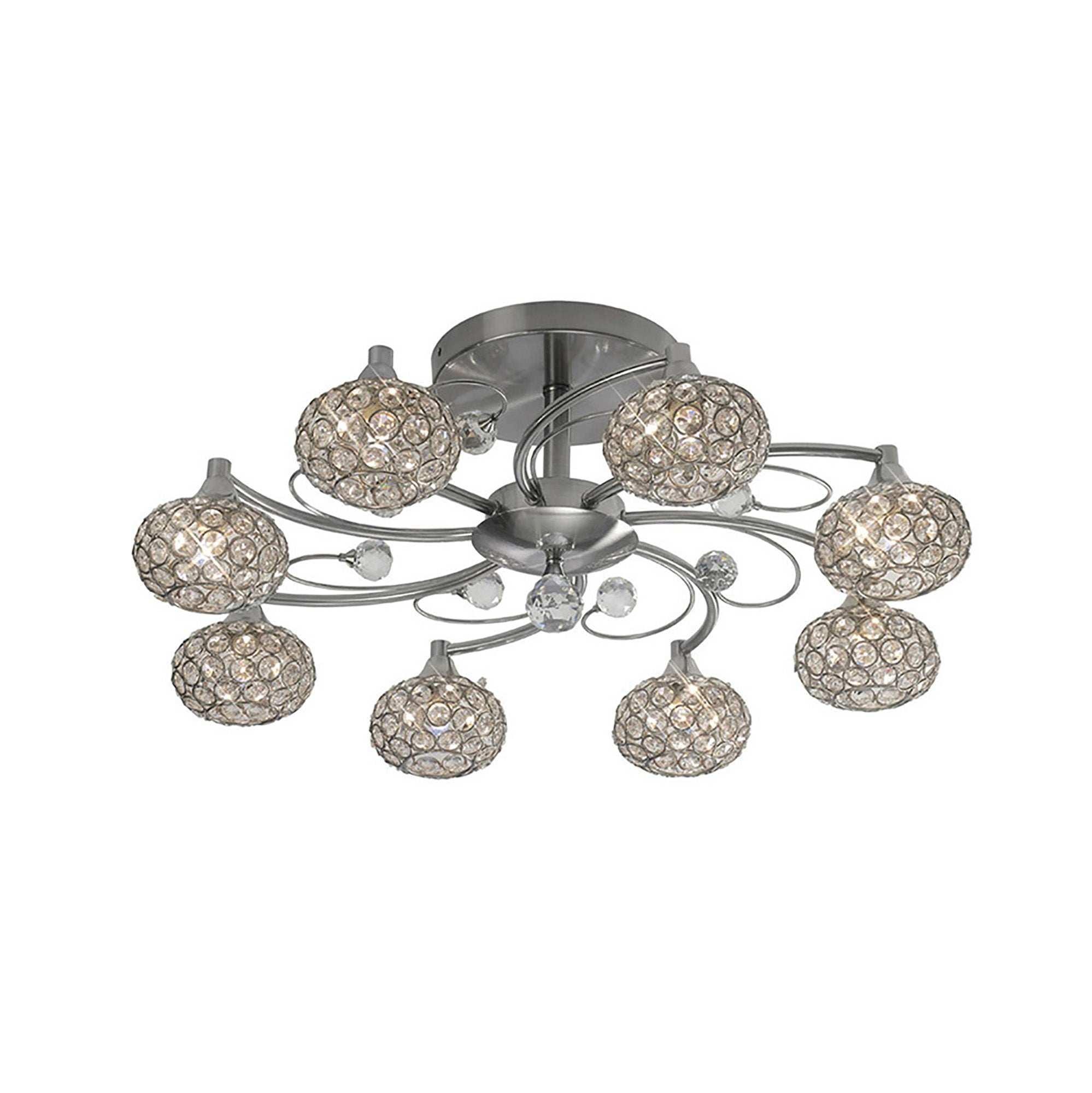 Diyas - Cara Large Semi Fush Ceiling Light - Luminosity Designs Ltd