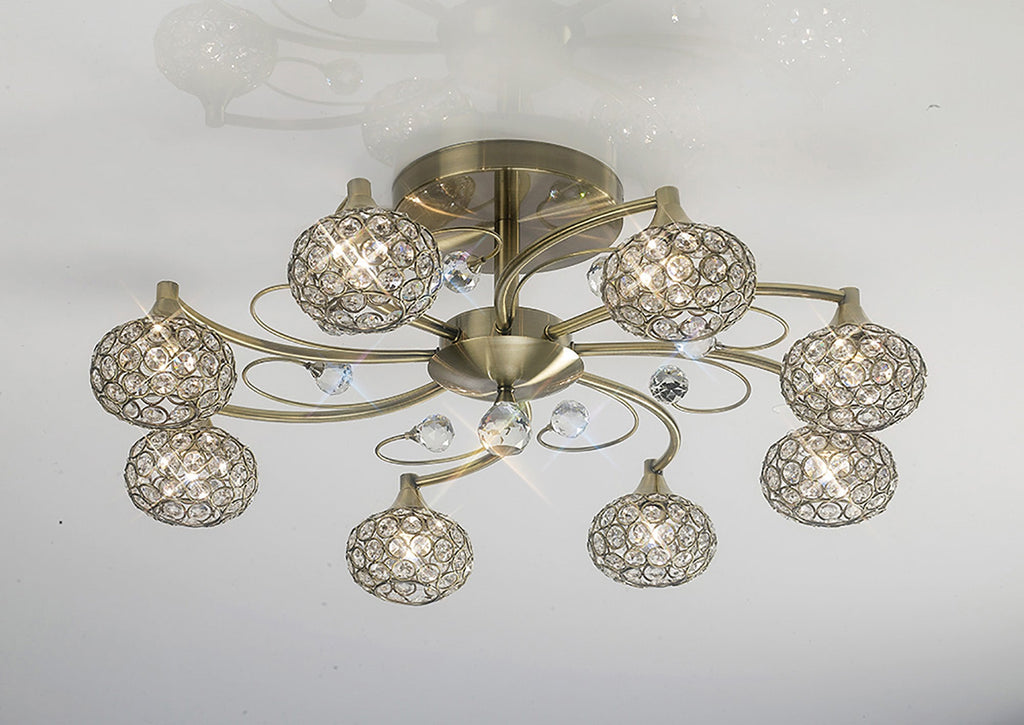 Diyas - Cara Large Semi Fush Ceiling Light - Luminosity Designs Ltd