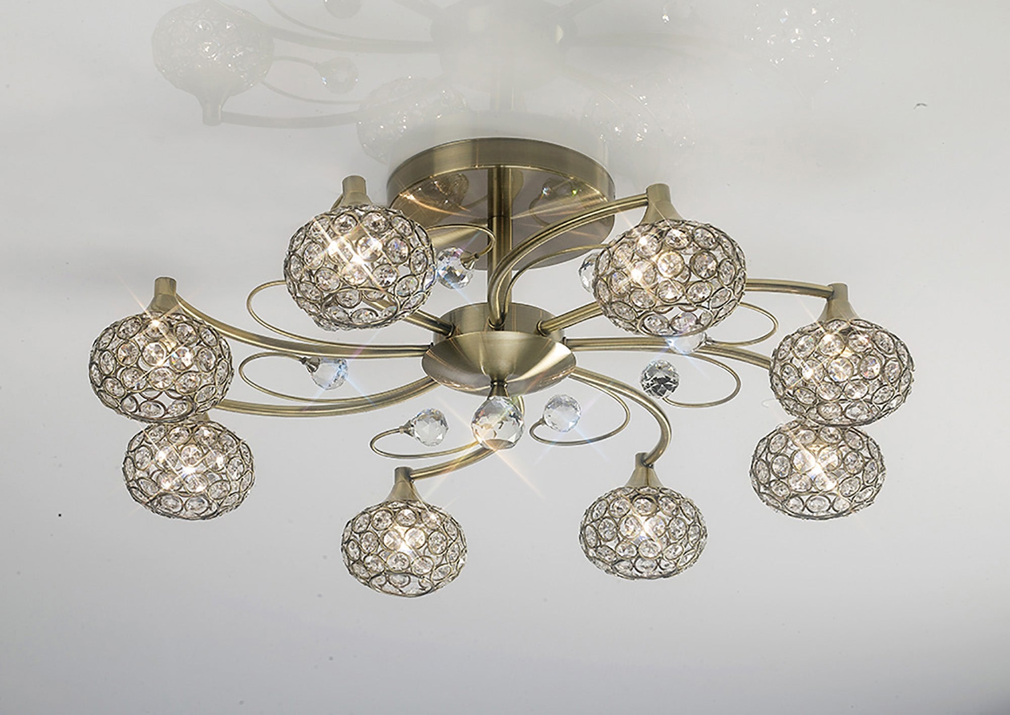 Diyas - Cara Large Semi Fush Ceiling Light - Luminosity Designs Ltd