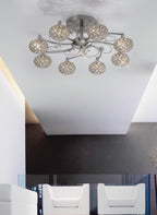 Diyas - Cara Large Semi Fush Ceiling Light - Luminosity Designs Ltd