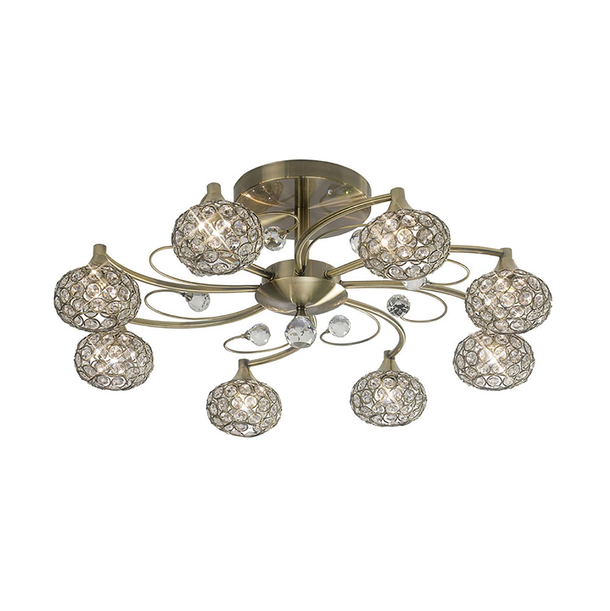 Diyas - Cara Large Semi Fush Ceiling Light - Luminosity Designs Ltd