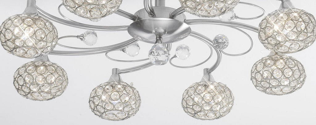 Diyas - Cara Large Semi Fush Ceiling Light - Luminosity Designs Ltd