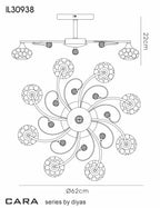 Diyas - Cara Large Semi Fush Ceiling Light - Luminosity Designs Ltd