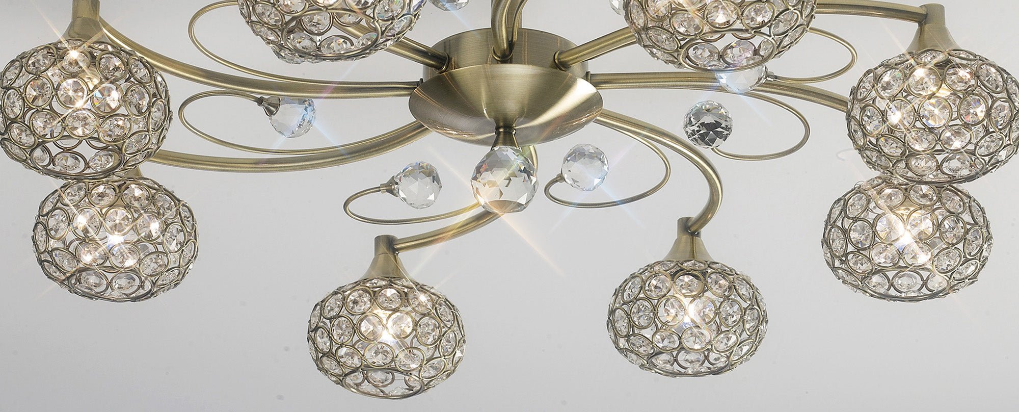 Diyas - Cara Large Semi Fush Ceiling Light - Luminosity Designs Ltd
