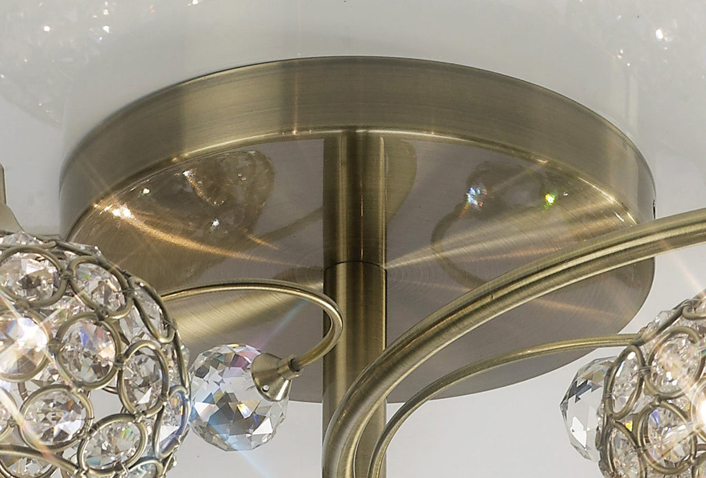 Diyas - Cara Large Semi Fush Ceiling Light - Luminosity Designs Ltd