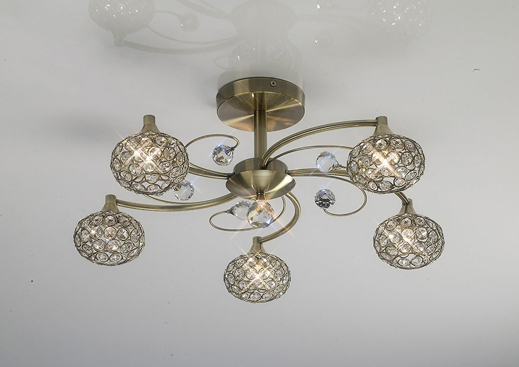 Diyas - Cara Medium Semi Fush Ceiling Light - Luminosity Designs Ltd