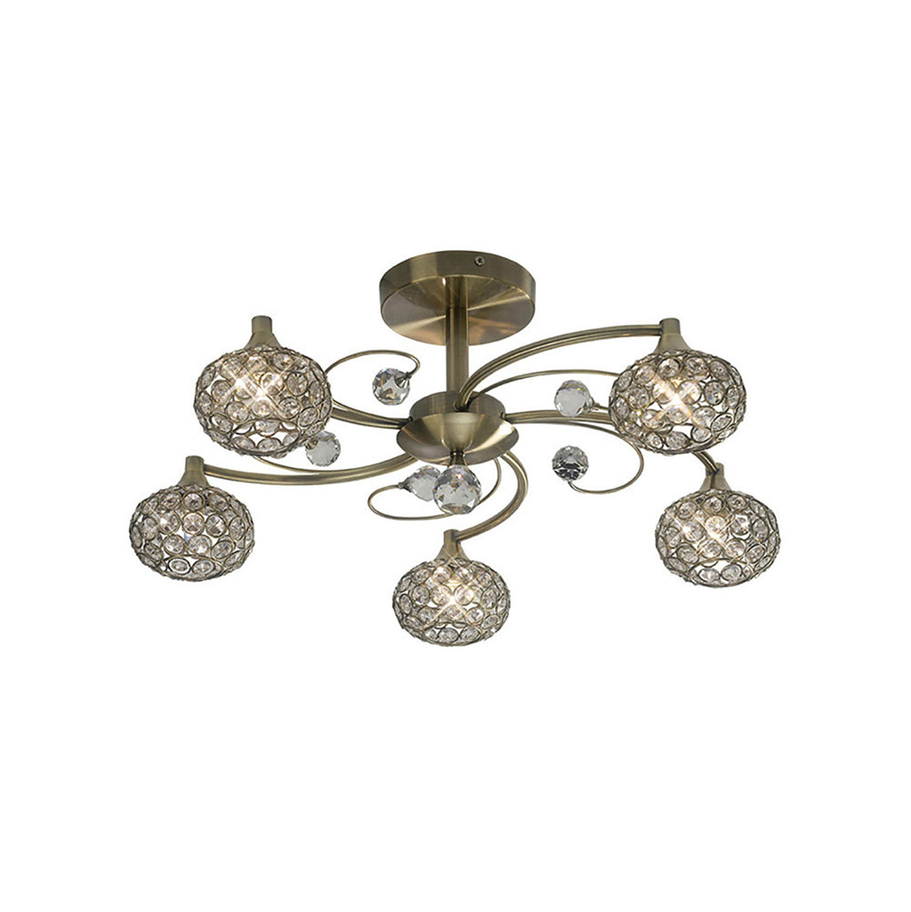 Diyas - Cara Medium Semi Fush Ceiling Light - Luminosity Designs Ltd