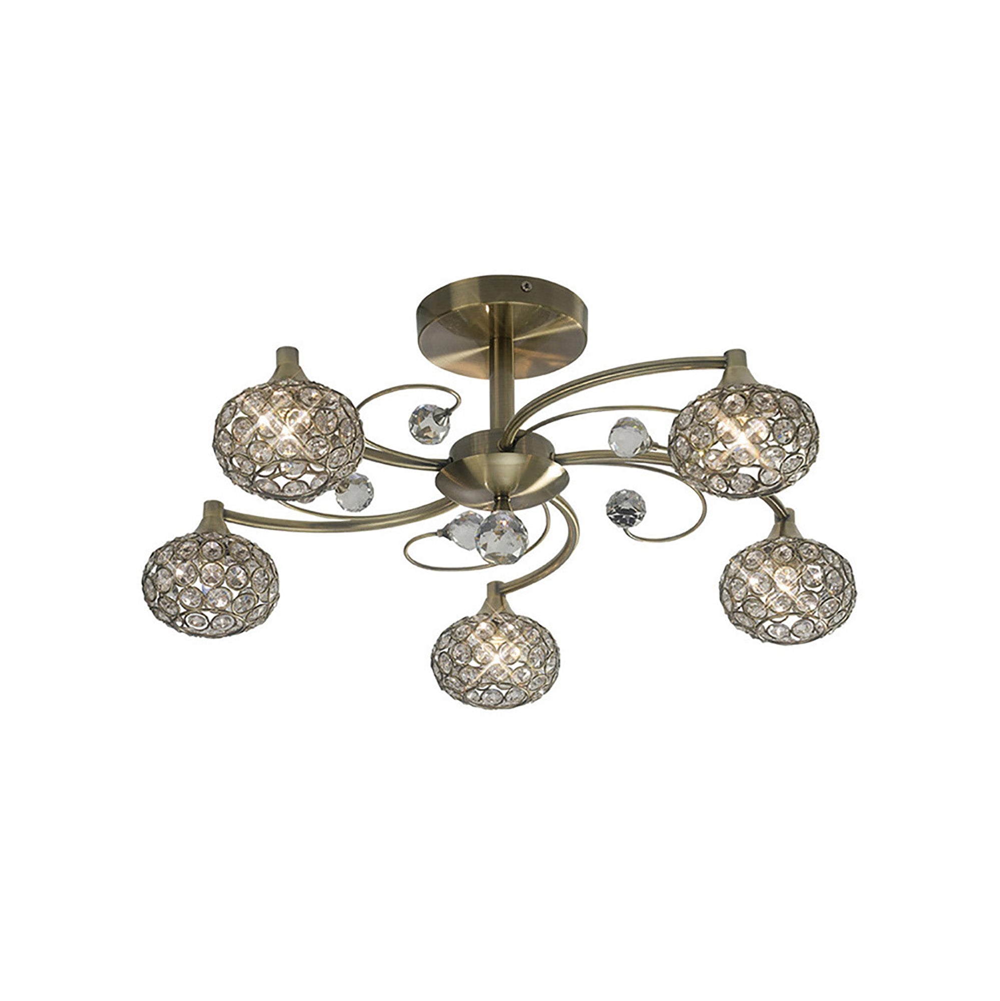 Diyas - Cara Medium Semi Fush Ceiling Light - Luminosity Designs Ltd