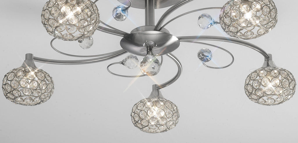 Diyas - Cara Medium Semi Fush Ceiling Light - Luminosity Designs Ltd