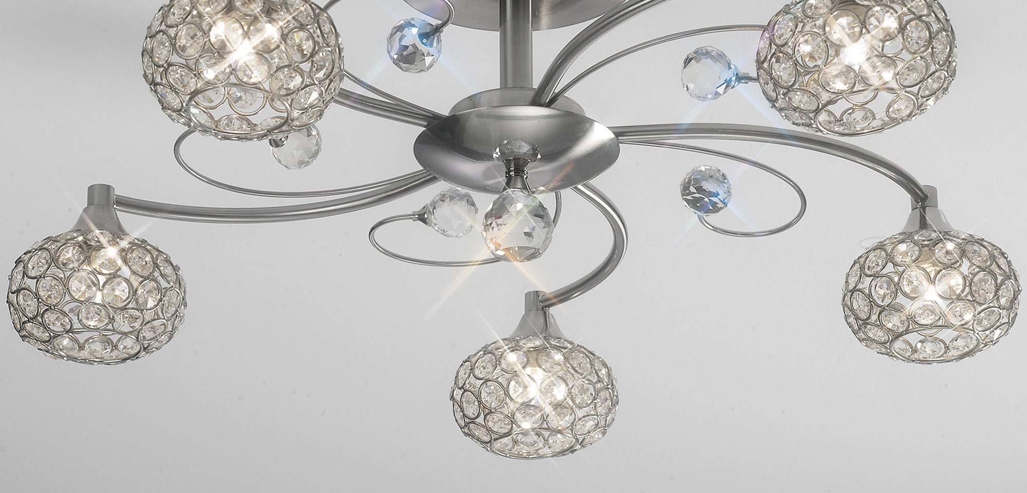 Diyas - Cara Medium Semi Fush Ceiling Light - Luminosity Designs Ltd