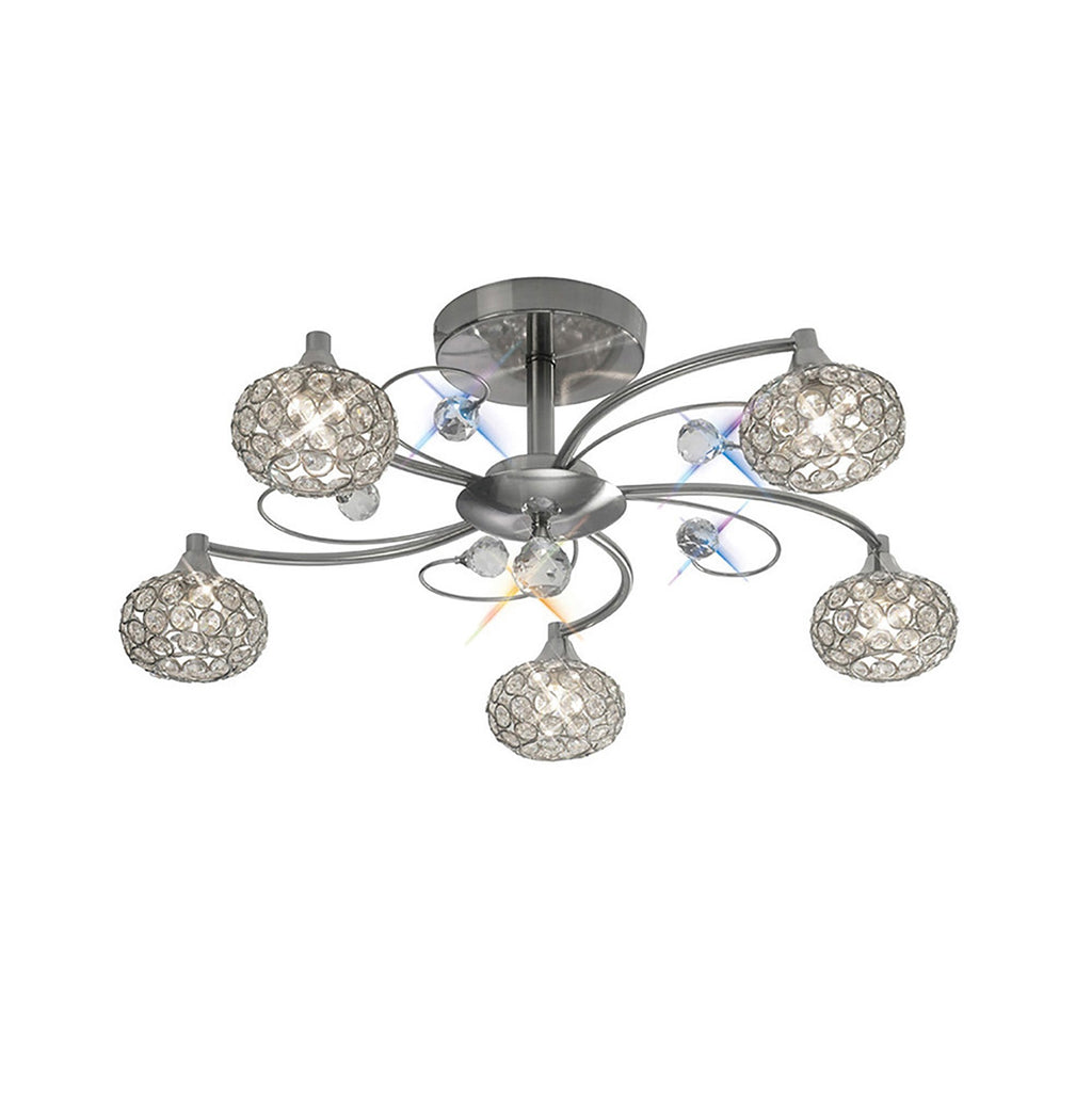 Diyas - Cara Medium Semi Fush Ceiling Light - Luminosity Designs Ltd