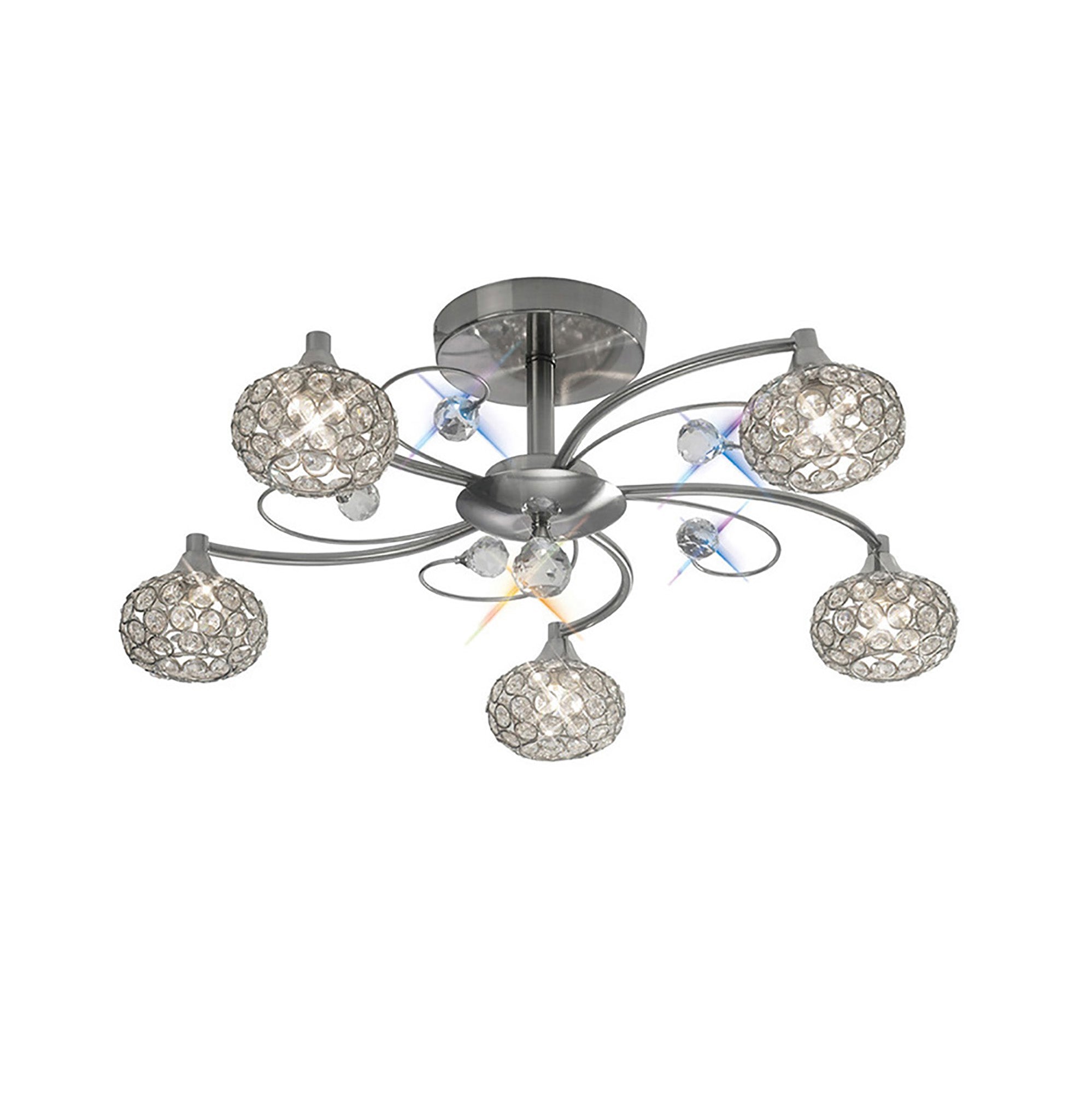 Diyas - Cara Medium Semi Fush Ceiling Light - Luminosity Designs Ltd