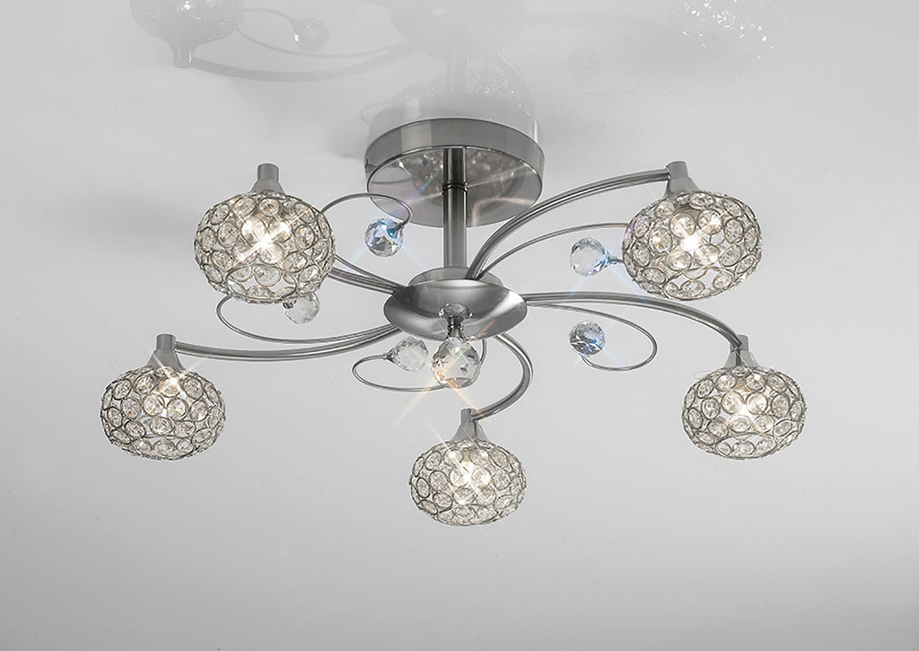 Diyas - Cara Medium Semi Fush Ceiling Light - Luminosity Designs Ltd