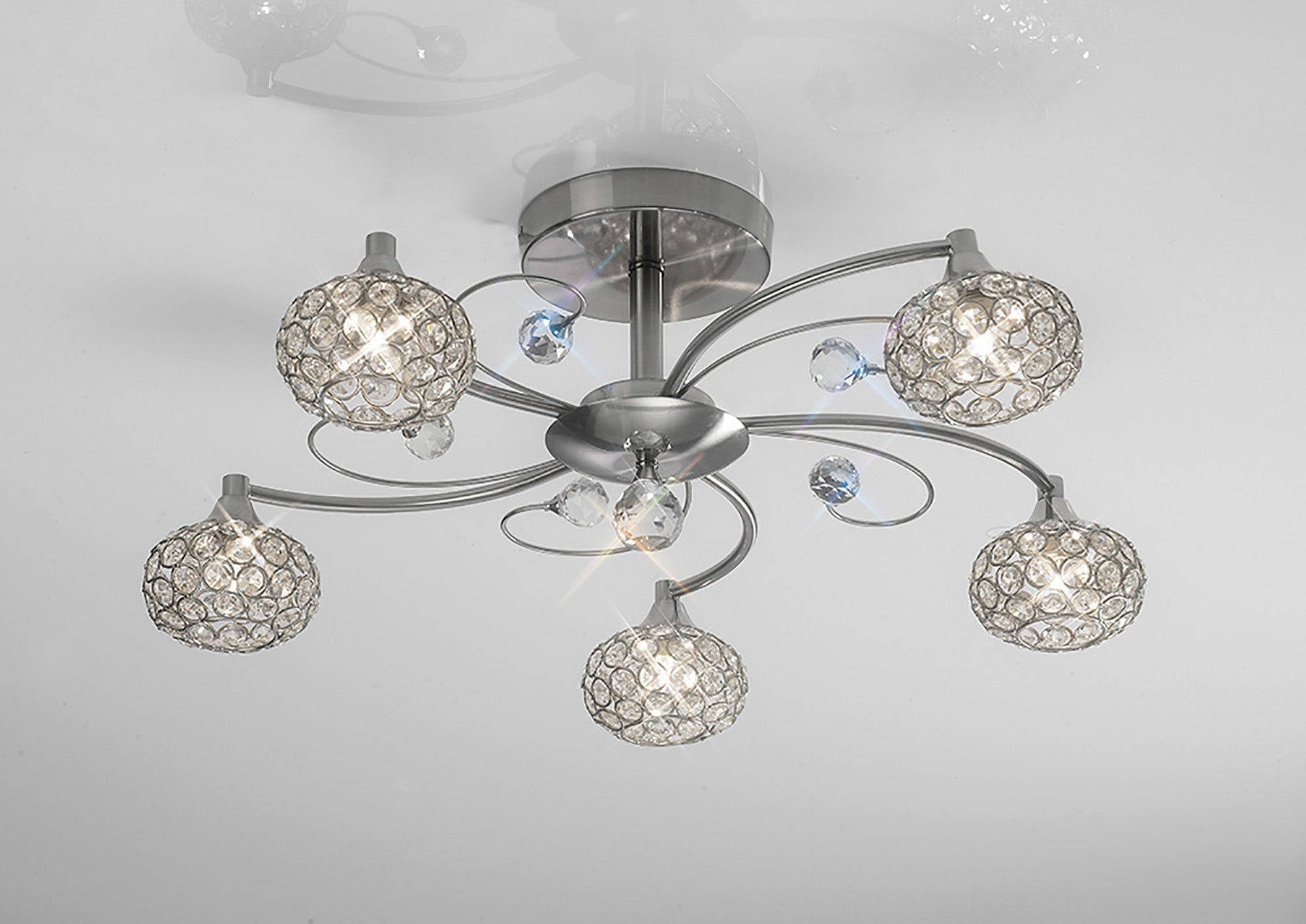 Diyas - Cara Medium Semi Fush Ceiling Light - Luminosity Designs Ltd