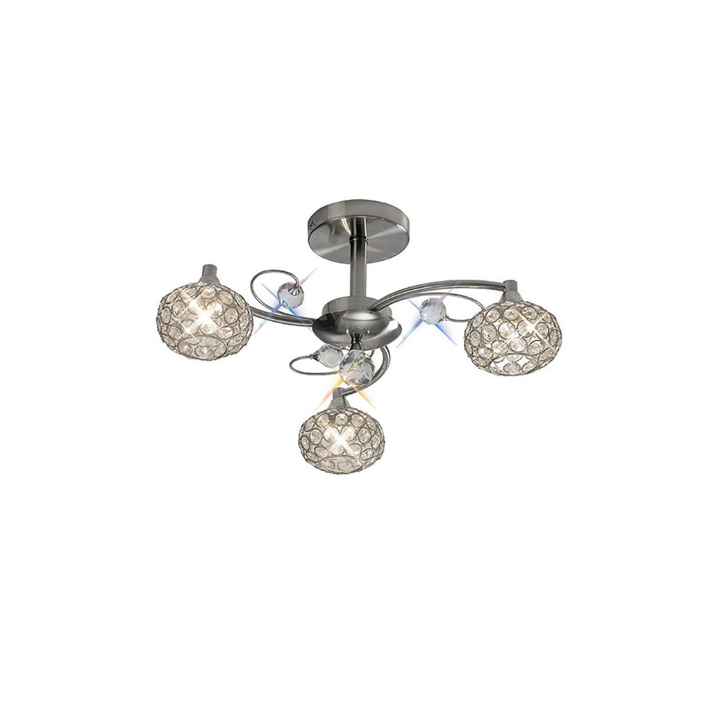 Diyas - Cara Small Semi Fush Ceiling Light - Luminosity Designs Ltd