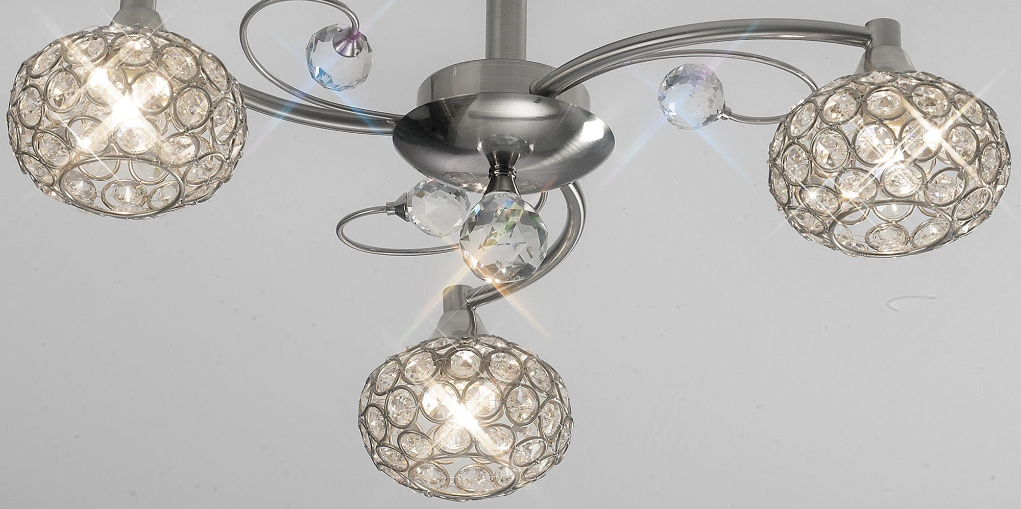 Diyas - Cara Small Semi Fush Ceiling Light - Luminosity Designs Ltd