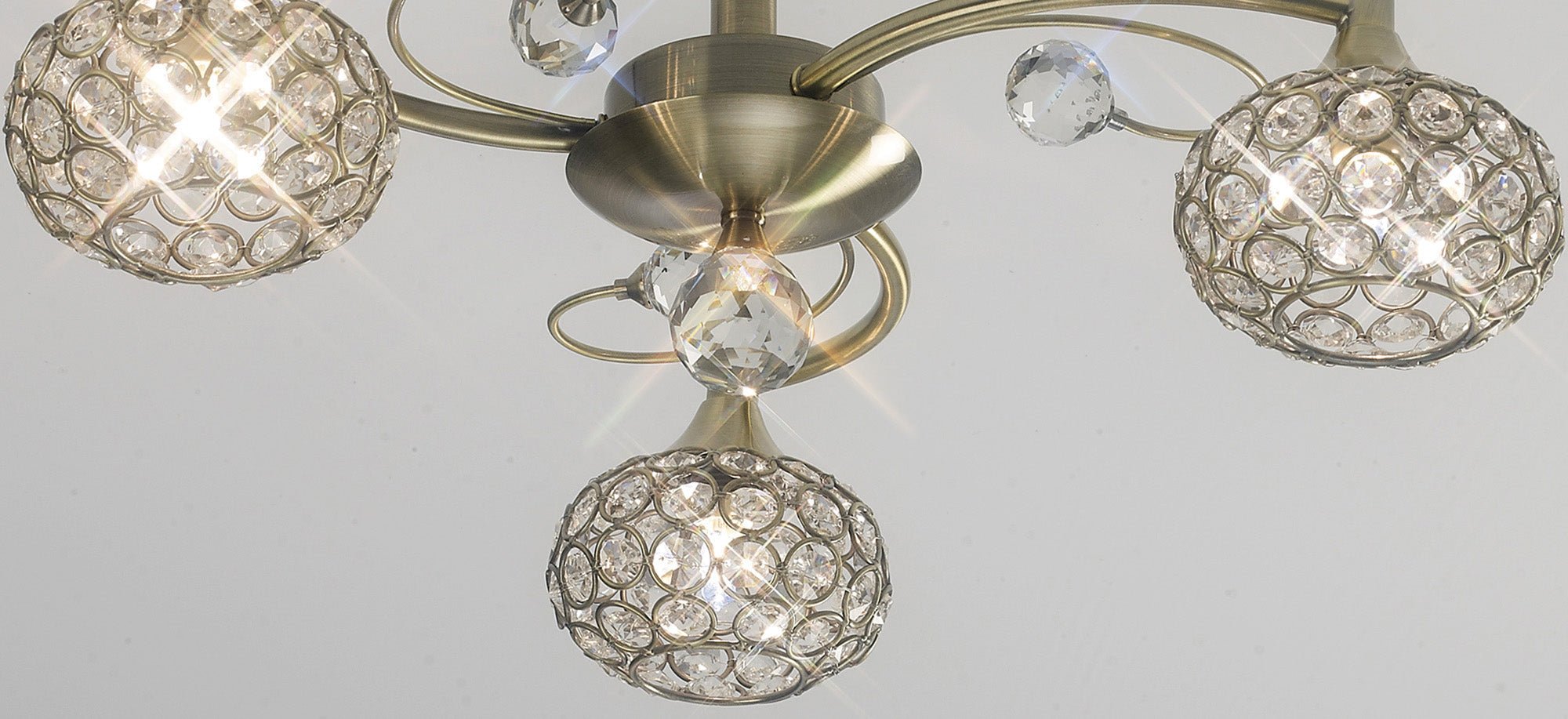 Diyas - Cara Small Semi Fush Ceiling Light - Luminosity Designs Ltd