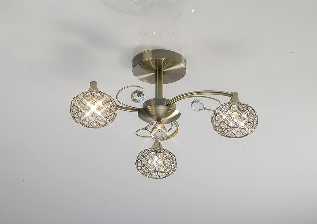 Diyas - Cara Small Semi Fush Ceiling Light - Luminosity Designs Ltd