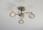 Diyas - Cara Small Semi Fush Ceiling Light - Luminosity Designs Ltd