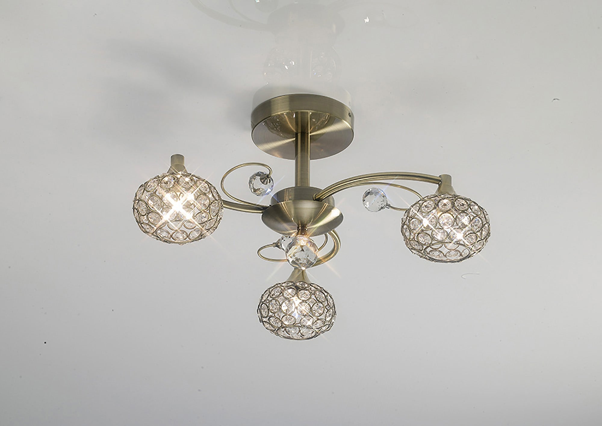 Diyas - Cara Small Semi Fush Ceiling Light - Luminosity Designs Ltd