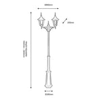 Oaks Lighting - Cardinal 2 Headed Outdoor Vintage Style Lamp Post. - Luminosity Designs Ltd