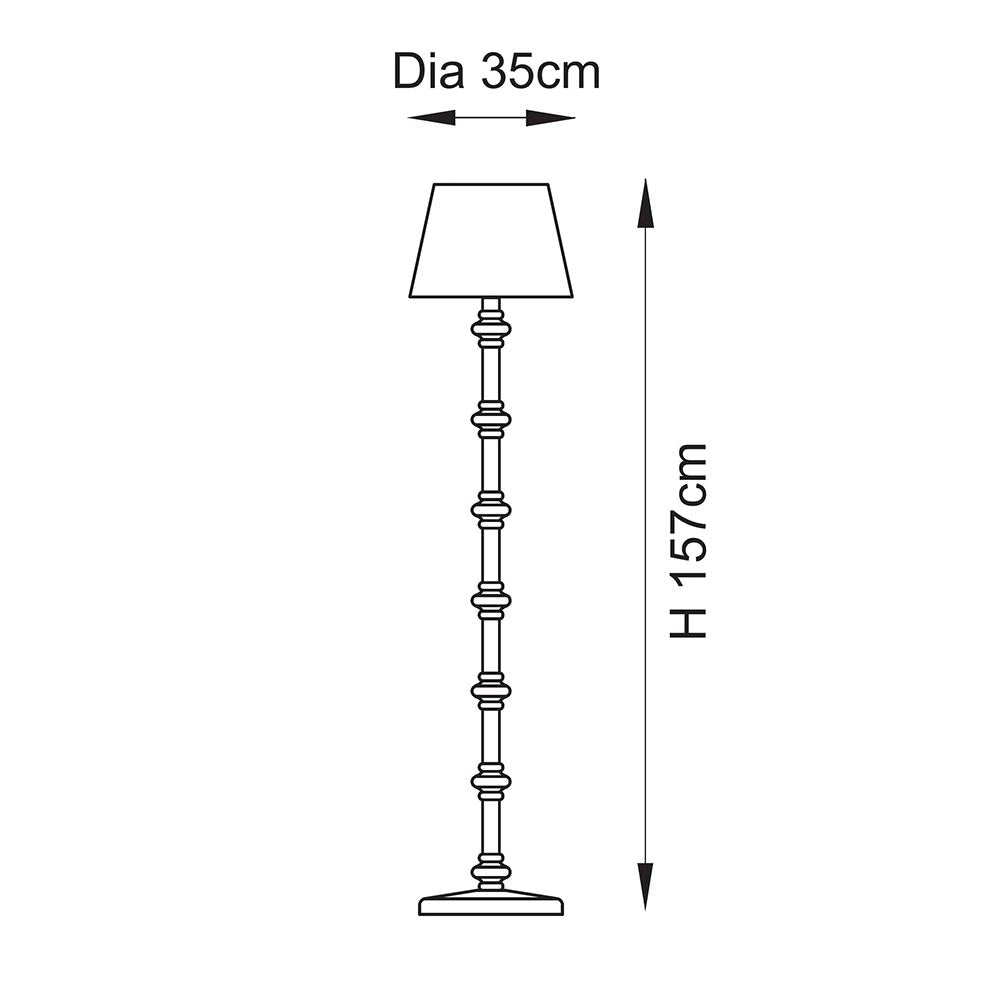 Luminosity Designs Ltd - Carnaby Traditional Floor Lamp With 35cm Ripple Shade and Bulb - Luminosity Designs Ltd