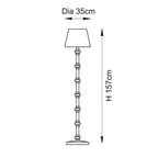 Luminosity Designs Ltd - Carnaby Traditional Floor Lamp With 35cm Ripple Shade and Bulb - Luminosity Designs Ltd