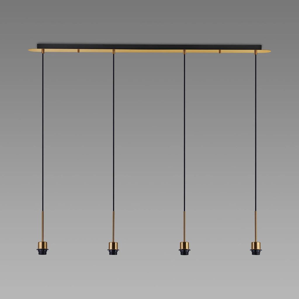 Deco - Carrie 4 Light Linear E27 Universal Bar Pendant (FRAME ONLY), Suitable For A Vast Selection Of Shades - Luminosity Designs Ltd
