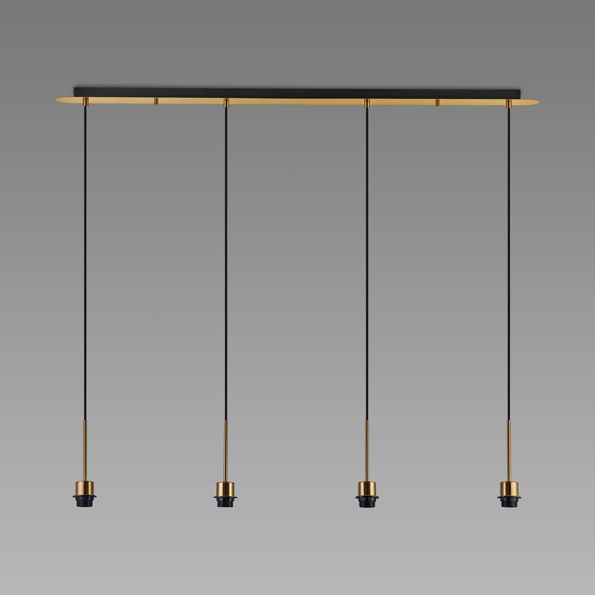 Deco - Carrie 4 Light Linear E27 Universal Bar Pendant (FRAME ONLY), Suitable For A Vast Selection Of Shades - Luminosity Designs Ltd