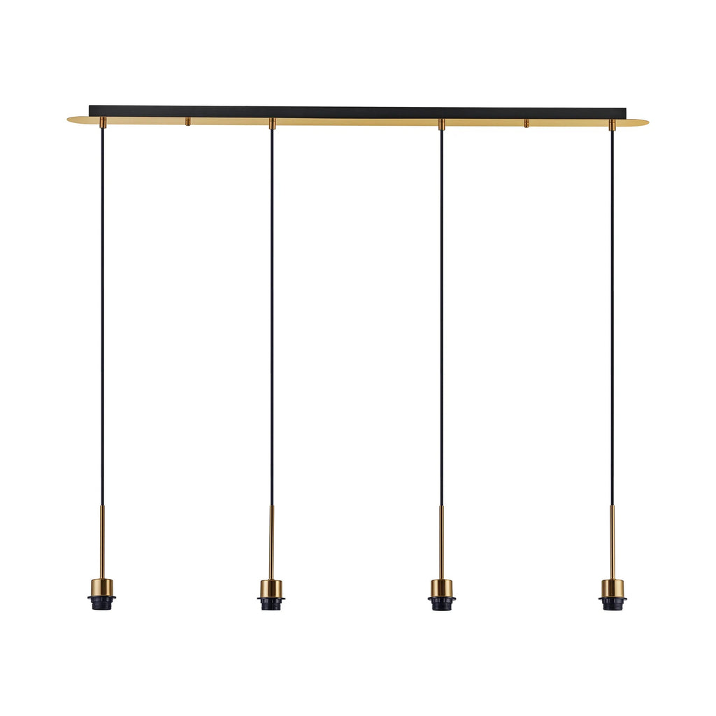 Deco - Carrie 4 Light Linear E27 Universal Bar Pendant (FRAME ONLY), Suitable For A Vast Selection Of Shades - Luminosity Designs Ltd