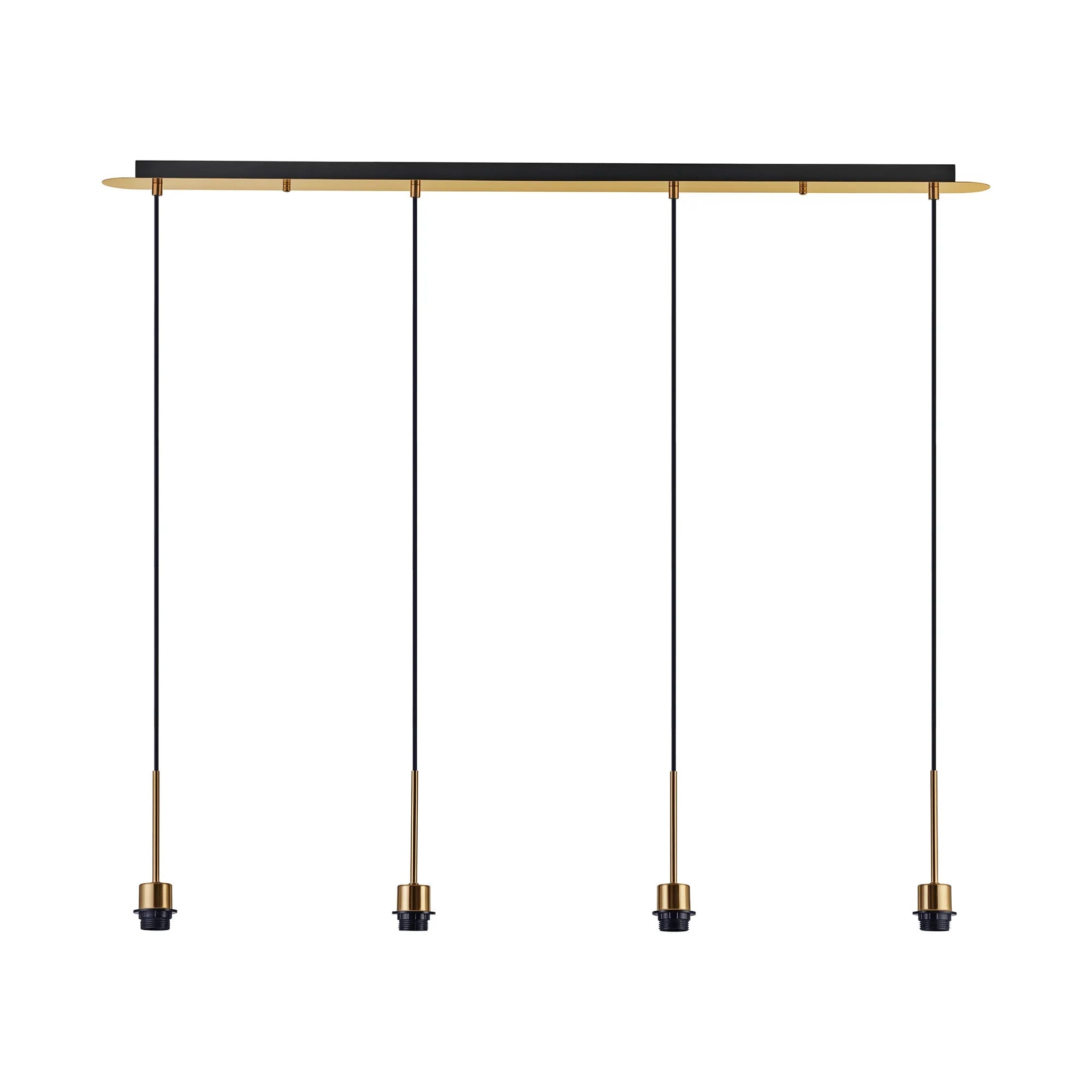Deco - Carrie 4 Light Linear E27 Universal Bar Pendant (FRAME ONLY), Suitable For A Vast Selection Of Shades - Luminosity Designs Ltd