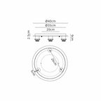Deco - Carrie 40cm 3 Light Round E27 Universal Ceiling (FRAME ONLY), Suitable For A Vast Selection Of Shades - Luminosity Designs Ltd