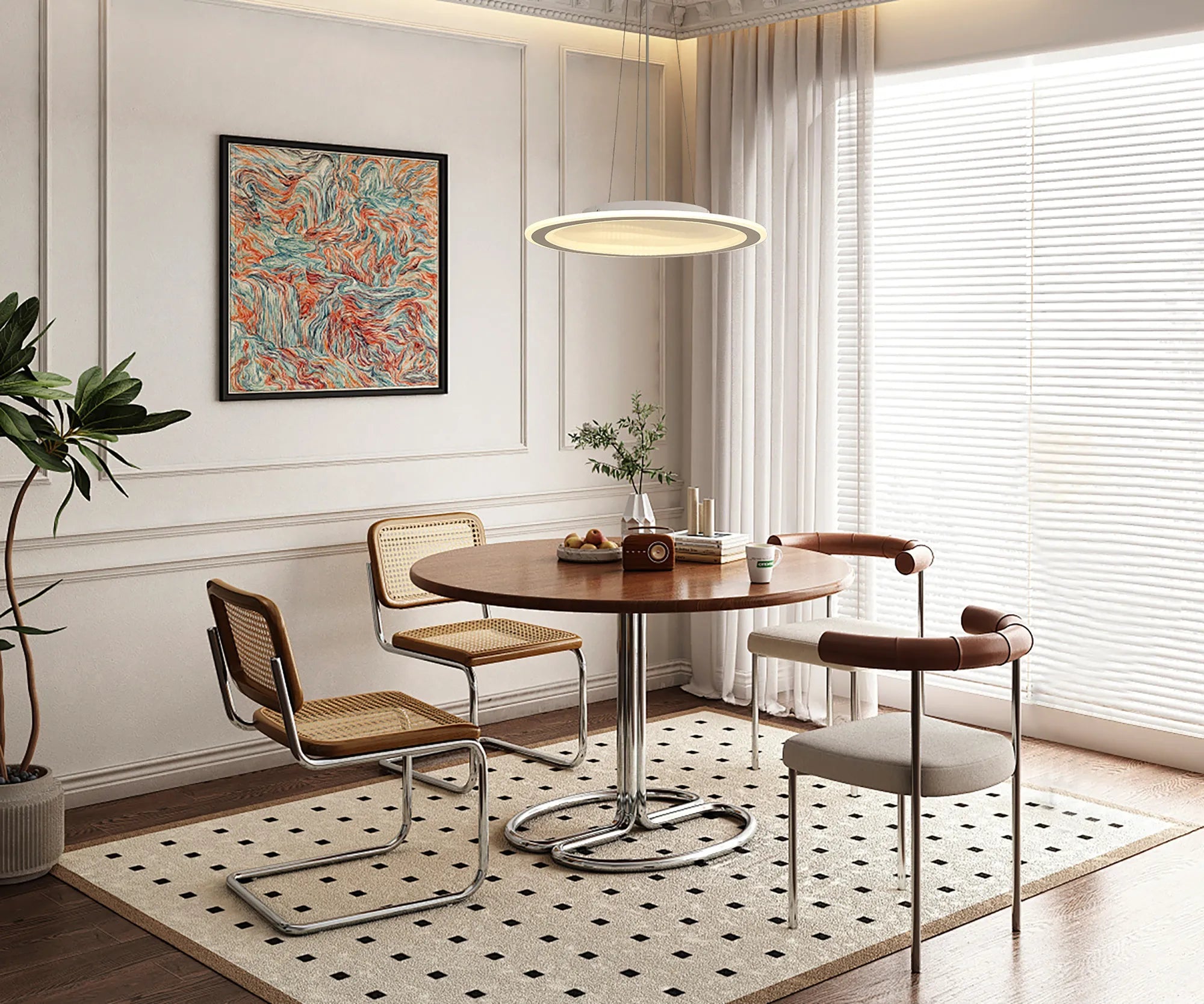 Luminosity Designs Ltd - Celeste 47cm Pendant/Flush Ceiling, 1 x 40W LED, Remote Control Tuneable White 3000K - 6000K, CCT Switchable, 2300lm, White/Grey, 3yrs Warranty - Luminosity Designs Ltd