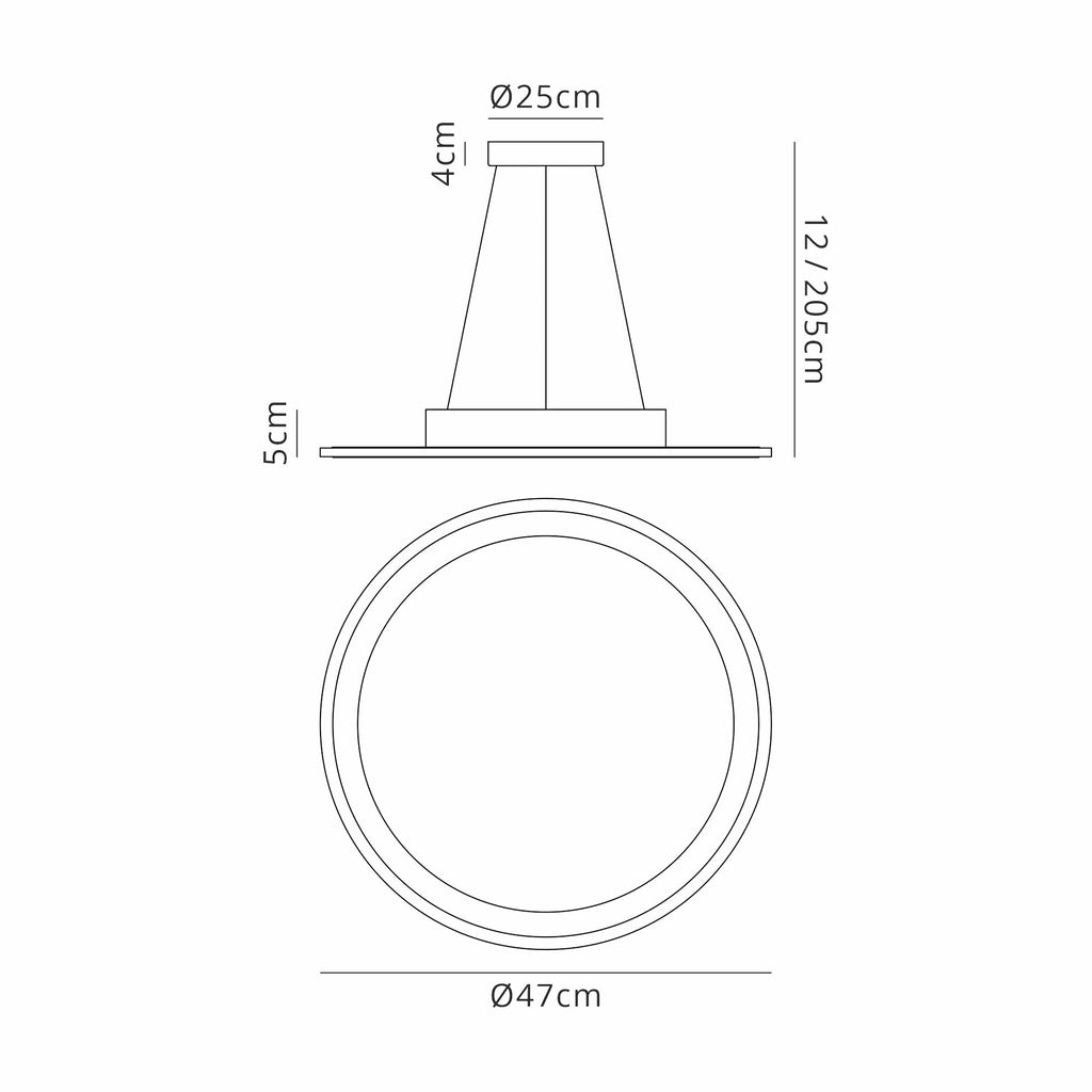 Luminosity Designs Ltd - Celeste 47cm Pendant/Flush Ceiling, 1 x 40W LED, Remote Control Tuneable White 3000K - 6000K, CCT Switchable, 2300lm, White/Grey, 3yrs Warranty - Luminosity Designs Ltd