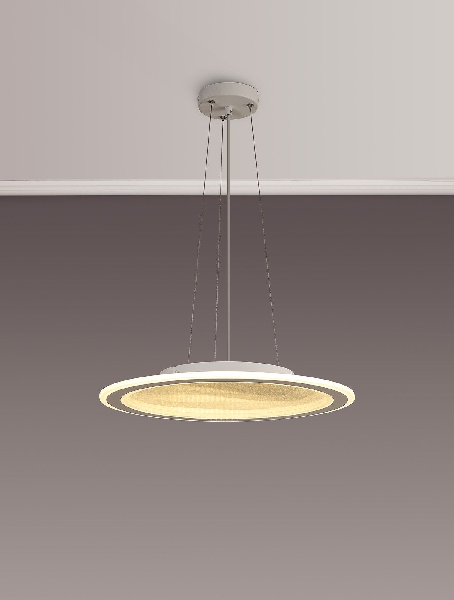 Luminosity Designs Ltd - Celeste 47cm Pendant/Flush Ceiling, 1 x 40W LED, Remote Control Tuneable White 3000K - 6000K, CCT Switchable, 2300lm, White/Grey, 3yrs Warranty - Luminosity Designs Ltd
