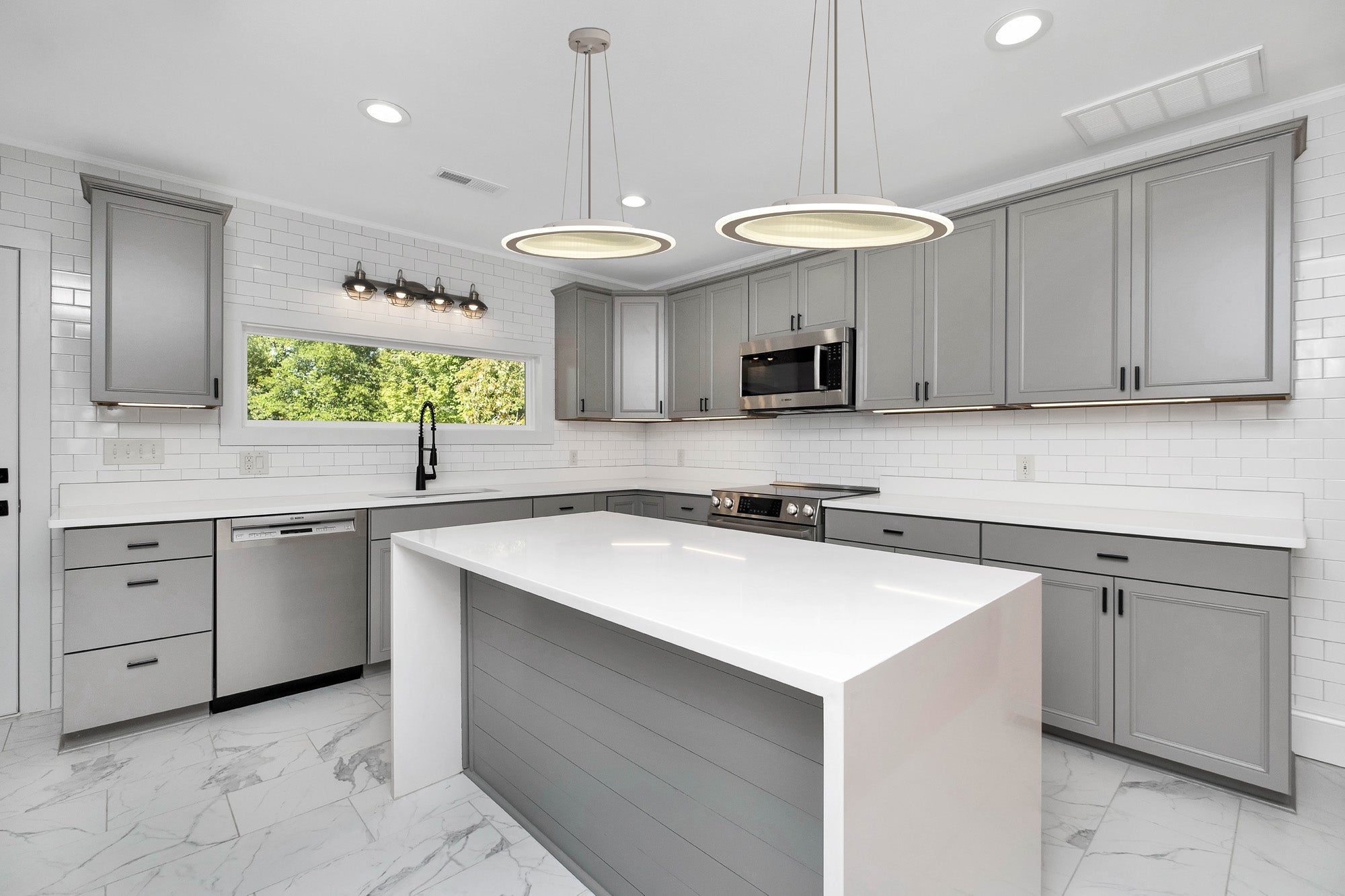 Luminosity Designs Ltd - Celeste 47cm Pendant/Flush Ceiling, 1 x 40W LED, Remote Control Tuneable White 3000K - 6000K, CCT Switchable, 2300lm, White/Grey, 3yrs Warranty - Luminosity Designs Ltd