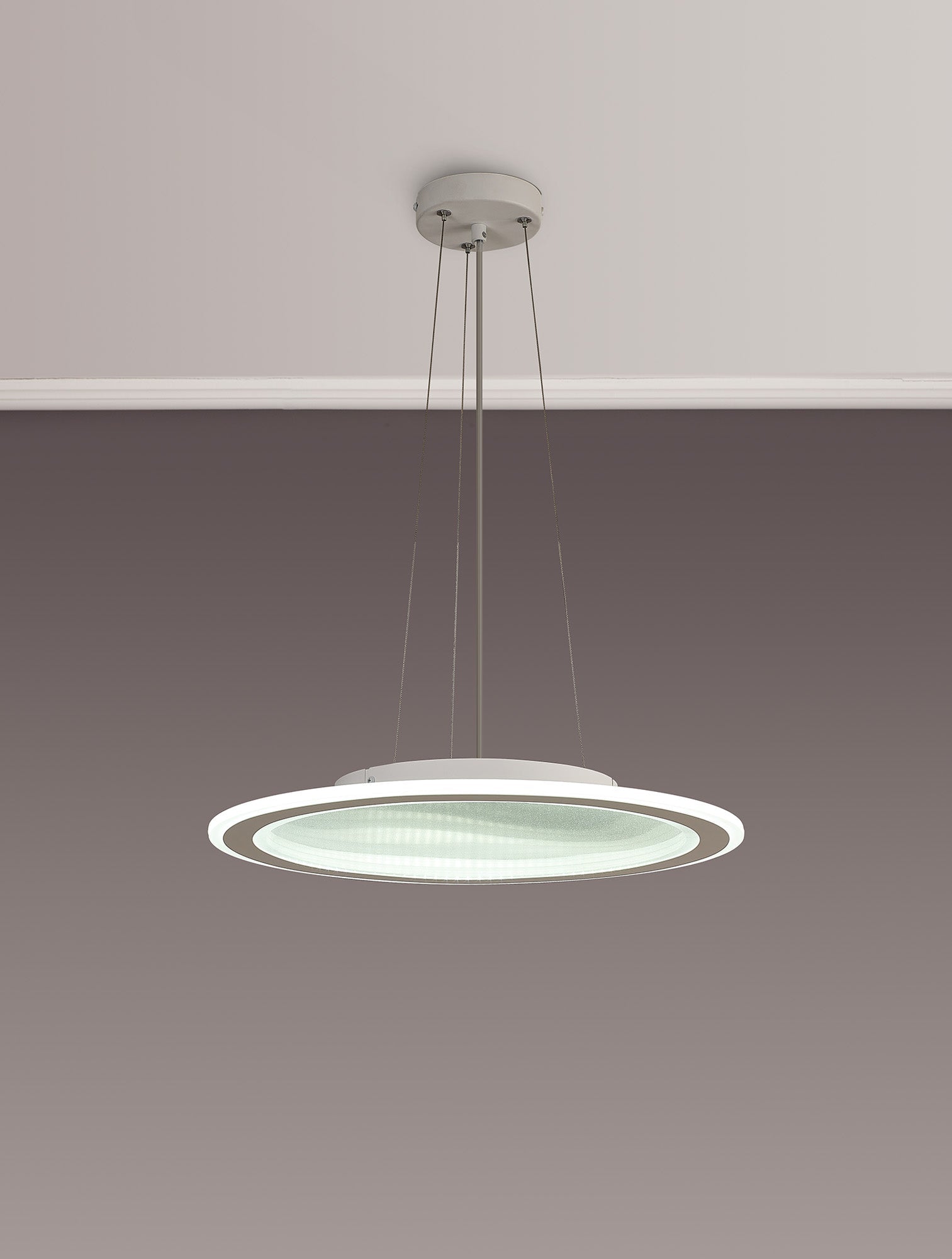 Luminosity Designs Ltd - Celeste 47cm Pendant/Flush Ceiling, 1 x 40W LED, Remote Control Tuneable White 3000K - 6000K, CCT Switchable, 2300lm, White/Grey, 3yrs Warranty - Luminosity Designs Ltd