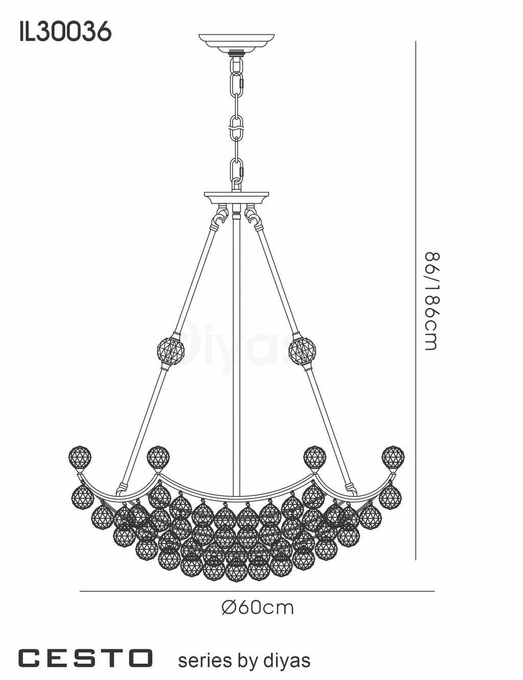 Diyas - Cesto Chandelier - Luminosity Designs Ltd