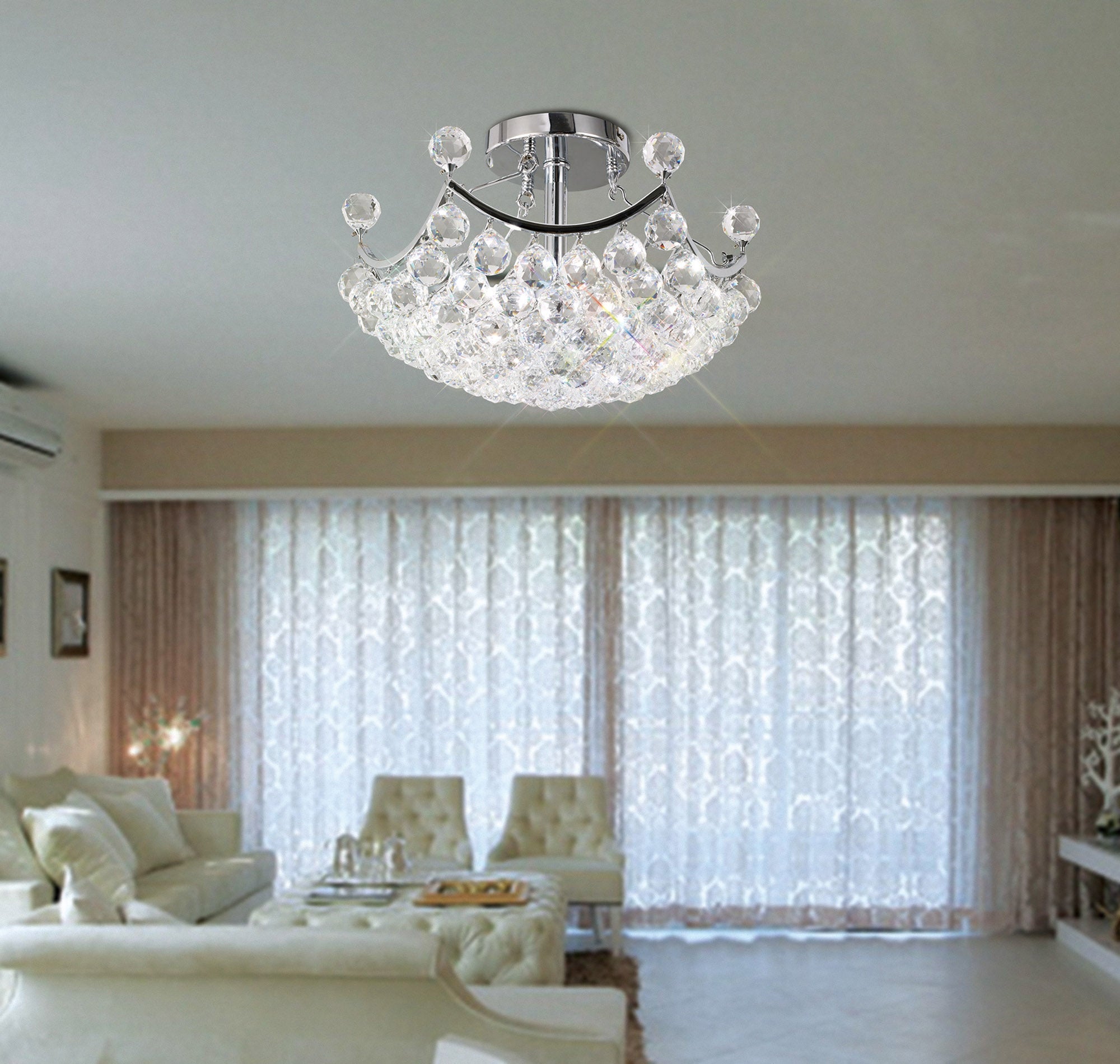Diyas - Cesto Semi Flush Ceiling Light - Luminosity Designs Ltd